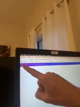 Step #2: Point towards the top section of the screen.